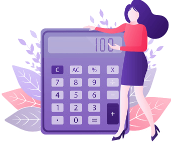 Woman Holding a Calculator